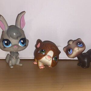 Littlest Pet Shop LPS 3 Pack - Guinea pig, ferret, rabbit